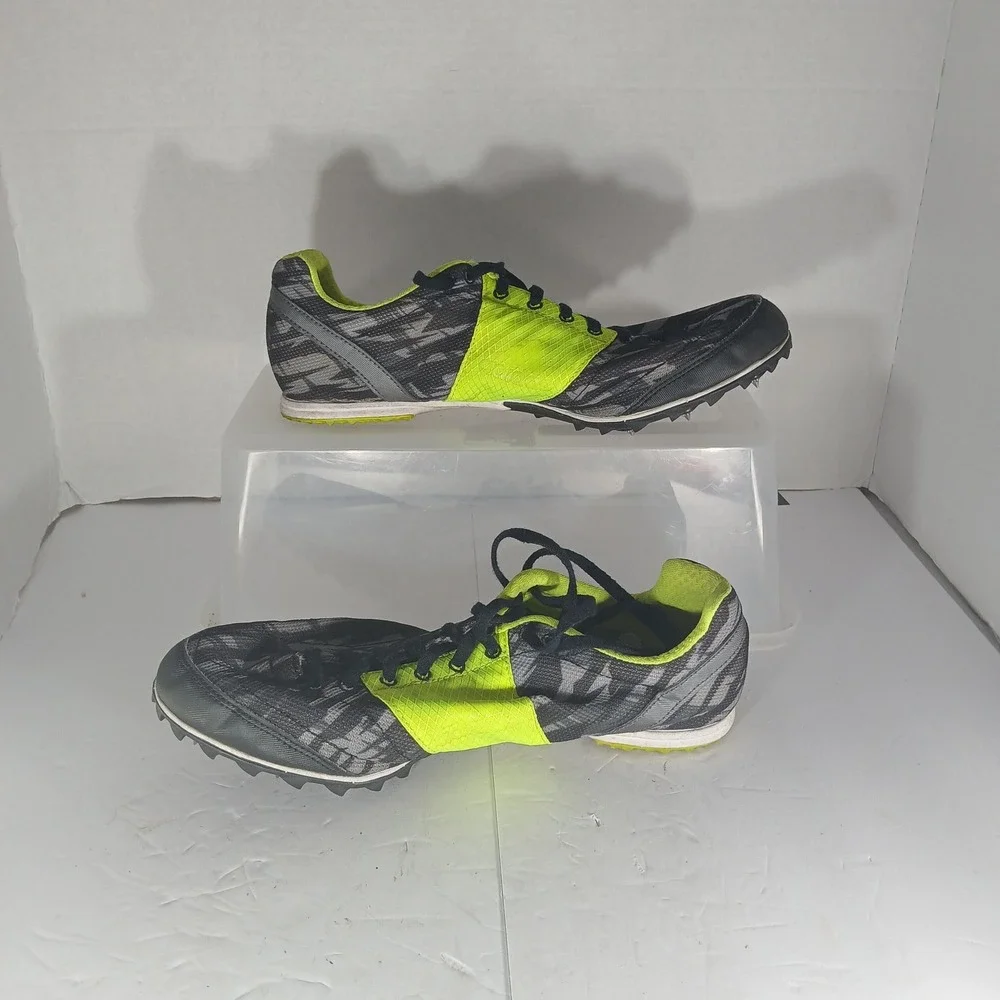 Adidas Adizero XC Spikes Mens 9 Grey Black Neon‎ Yellow Cross Country Racing
